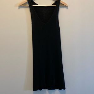 Italian Made Black Knit Swim Cover Up Mini Dress